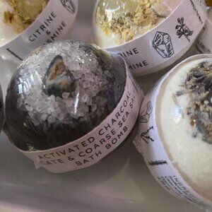 [Rage Gems] Bath Bomb - Charcoal, Agate & Coarse Sea Salt